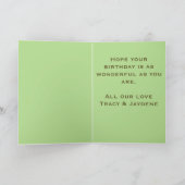Carte d'anniversaire verte et marron texturée Natu (Intérieur)