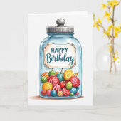 Carte d'anniversaire Vibrant Candy (Fleur jaune)