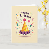 Carte d'anniversaire Vibrant Flames (Fleur jaune)
