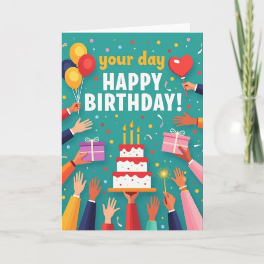 Carte d'anniversaire Vibrant Hands (Devant)