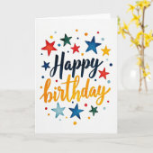 Carte d'anniversaire Vibrant Script (Fleur jaune)