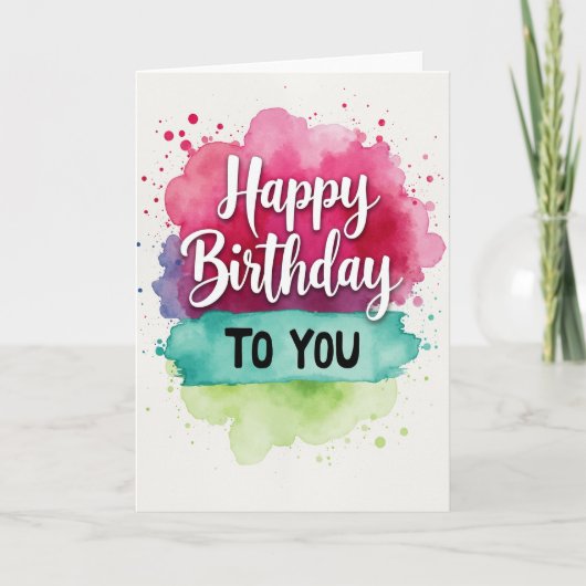 Carte d'anniversaire Vibrant Wash (Devant)