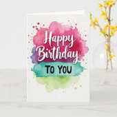 Carte d'anniversaire Vibrant Wash (Fleur jaune)