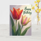 Carte d'anniversaire vibrante à franges (Fleur jaune)