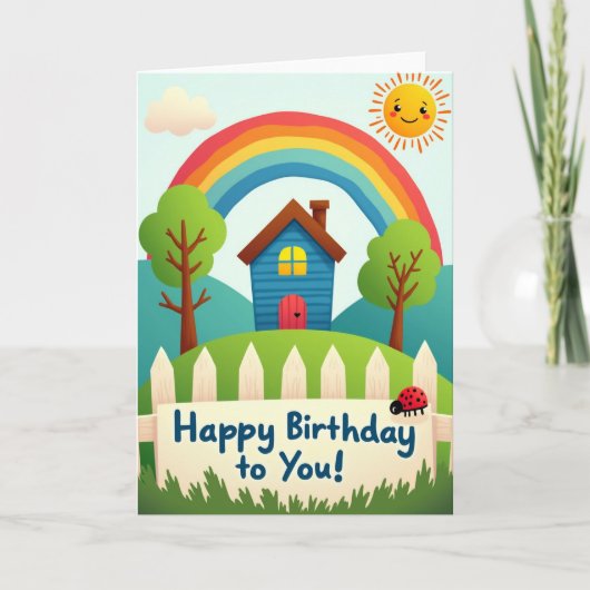 Carte d'anniversaire vibrante de colline (Devant)