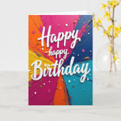 Carte d'anniversaire Vibrante Explosion (Fleur jaune)