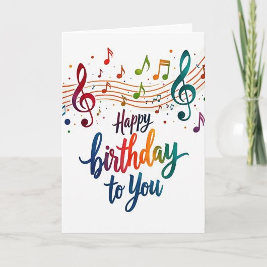 Carte d'anniversaire Vibrante Mélodie (Devant)