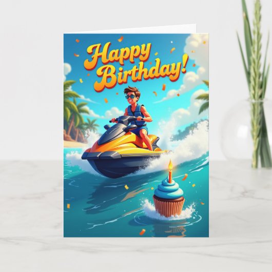 Carte d'anniversaire vibrante pour cavalier (Devant)