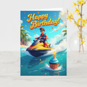 Carte d'anniversaire vibrante pour cavalier (Fleur jaune)