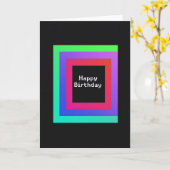 Carte d'anniversaire Vibrants Carrés (Fleur jaune)