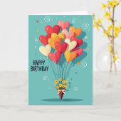 Carte d'anniversaire Vibrants Cœurs (Fleur jaune)