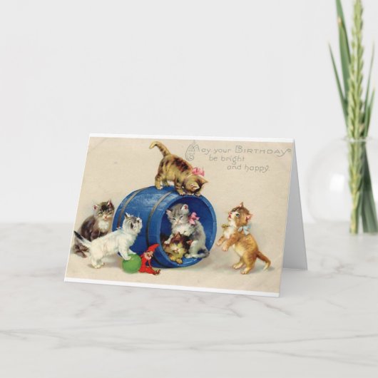 Carte d'anniversaire Victorian Kittens (Devant)
