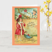 Carte d'anniversaire victorienne (Fleur jaune)