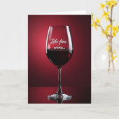Carte d'anniversaire vin élégant (Fleur jaune)
