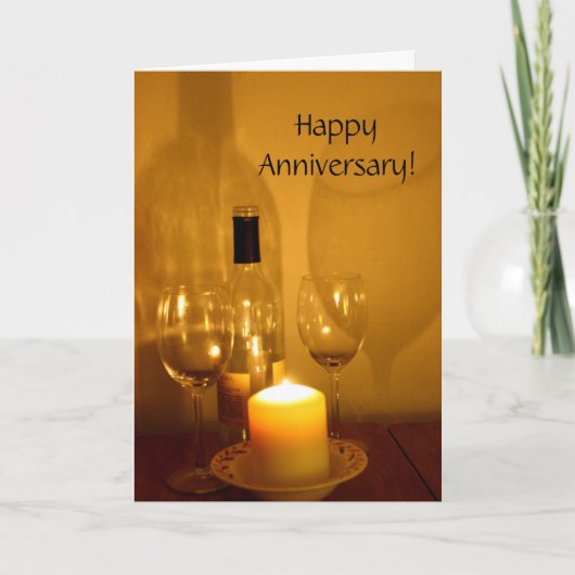 Carte d'anniversaire Vin et Verres (Devant)