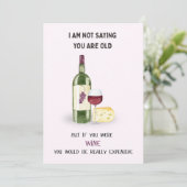 Carte d'anniversaire vin fin (Debout devant)