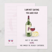 Carte d'anniversaire vin fin (Devant / Derrière)