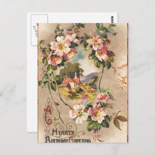 Carte d'anniversaire vintage (Devant / Derrière)