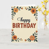 Carte d'anniversaire vintage (Fleur jaune)