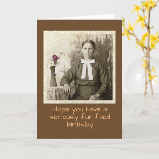 Carte d'anniversaire vintage (Fleur jaune)