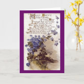 Carte d'anniversaire vintage. (Fleur jaune)