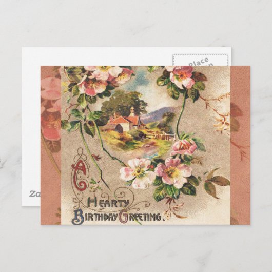 Carte d'anniversaire vintage (Devant / Derrière)