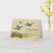Carte d'anniversaire vintage (Fleur jaune)