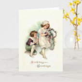 Carte d'anniversaire vintage (Fleur jaune)