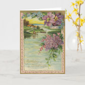 Carte d'anniversaire vintage (Fleur jaune)