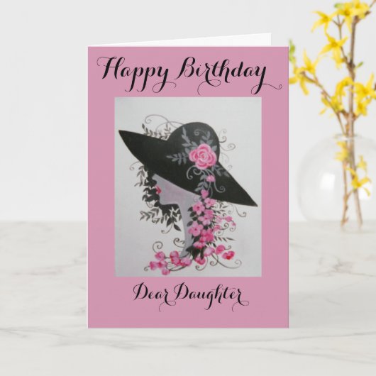 Carte d'anniversaire Vintage (Fleur jaune)