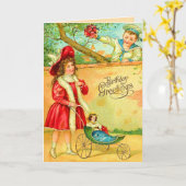 Carte d'anniversaire Vintage (Fleur jaune)