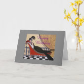 Carte d'anniversaire vintage (Fleur jaune)