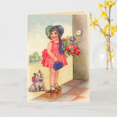 Carte d'anniversaire vintage (Fleur jaune)