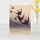 Carte d'anniversaire vintage (Fleur jaune)