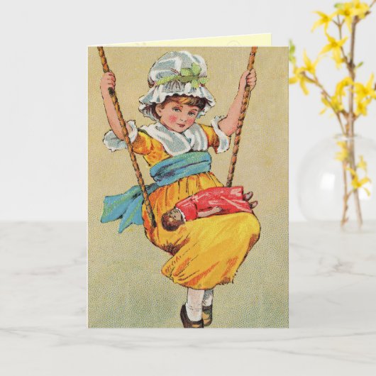 Carte d'anniversaire vintage (Fleur jaune)