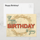 Carte d'anniversaire vintage #5 (Devant / Derrière)