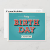 Carte d'anniversaire vintage #8 (Devant / Derrière)