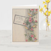 Carte d'anniversaire vintage à maman et papa (Fleur jaune)