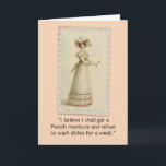 Carte d'anniversaire vintage Ackerman<br><div class="desc">Vintage 1800's Ackerman fashion lady,  a woman can celebrate her birthday any she likes ! Original concept by Angela Castillo.</div>
