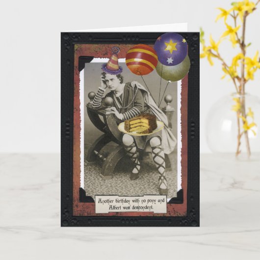 Carte d'anniversaire vintage - Albert (Fleur jaune)