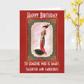 Carte d'anniversaire Vintage amusante (Fleur jaune)