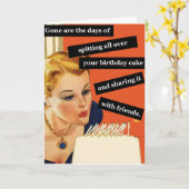 Carte d'anniversaire Vintage amusante soufflant de (Fleur jaune)