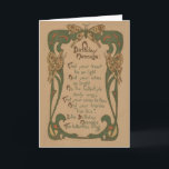 Carte d'anniversaire vintage - Art Nouveau<br><div class="desc">Magnifique carte d'anniversaire Art nouveau avec un beau poème et des papillons Art nouveau.  Une belle carte d'anniversaire pour n'importe quelle femme.</div>