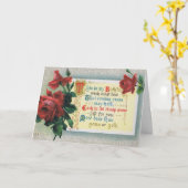 Carte d'anniversaire vintage avec les roses rouges (Fleur jaune)