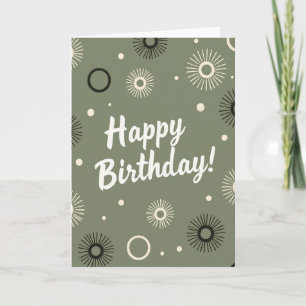 Carte d'anniversaire vintage avec motif sauge
