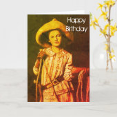 Carte d'anniversaire vintage Cowgirl (Fleur jaune)