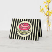 Carte d'anniversaire vintage Cupcake Tattoo (Fleur jaune)