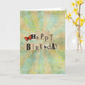 Carte d'anniversaire vintage de collage (Fleur jaune)