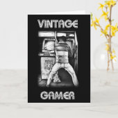 Carte d'anniversaire vintage de Gamer (Fleur jaune)