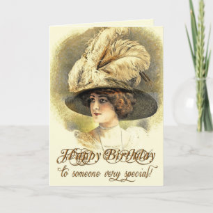 Carte d'anniversaire vintage de Madame d'Edwardian